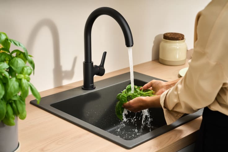 Hansgrohe Waterforms køkkenarmatur, mat sort