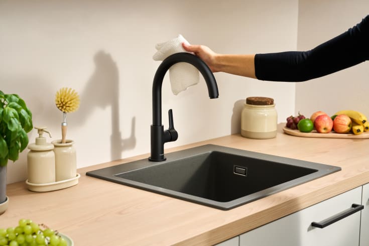 Hansgrohe Waterforms köksblandare, matt svart