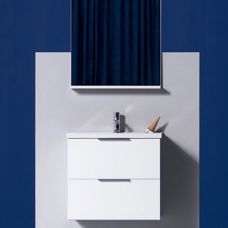 Hafa Shape 600 compact servantskap, 60x38x54 cm, hvit matt