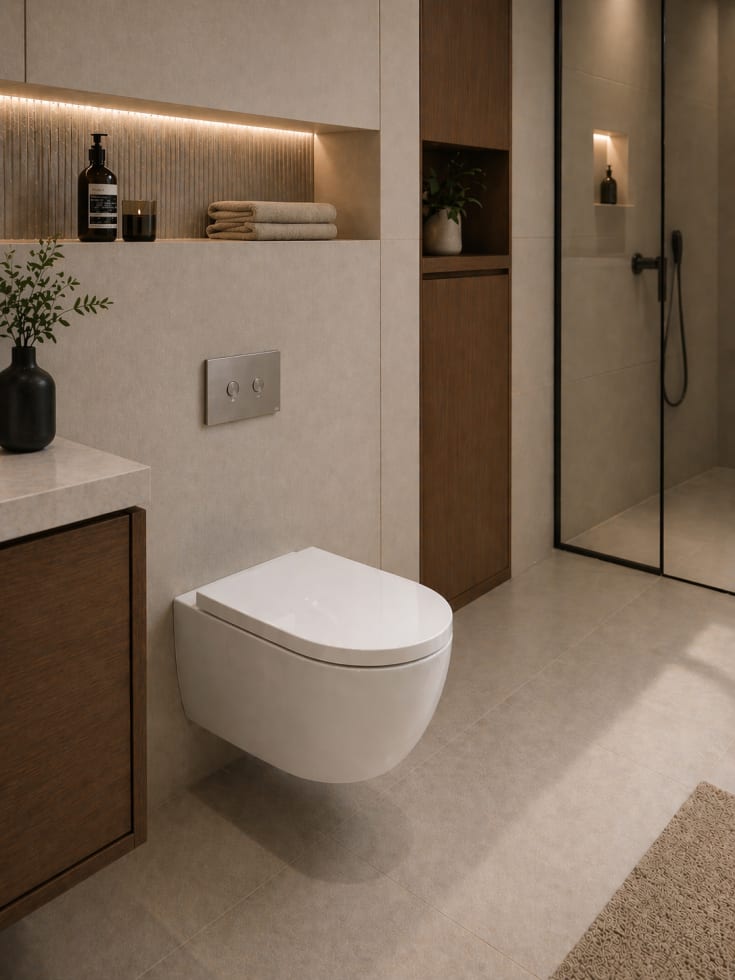 Cosani Coba kompakt væghængt toilet, uden skyllekant, hvid