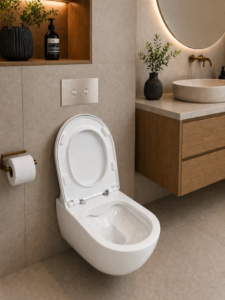 Cosani Coba kompakt væghængt toilet, uden skyllekant, hvid