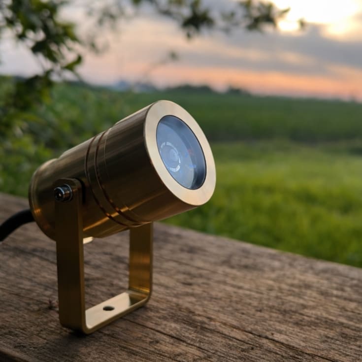 Diamantspotlight mässing standard 12/24v 3000k 20° 6w