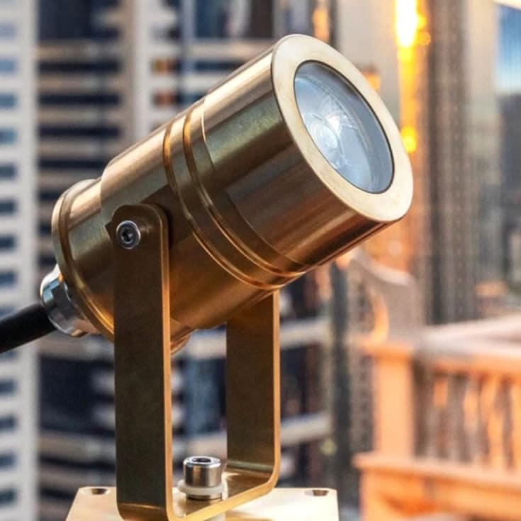 Diamantspotlight mässing standard 12/24v 3000k 45° 6w