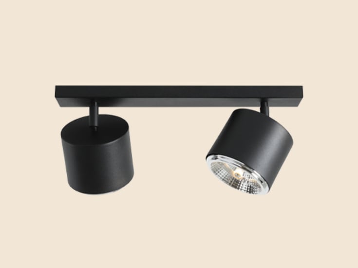 Aldex Bot taklampa, 2xGu10, 10 W, svart