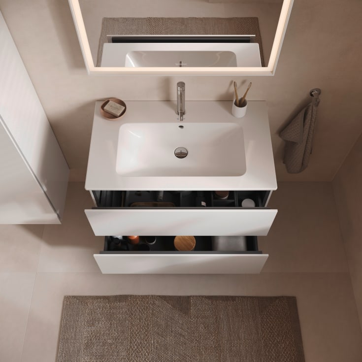Duravit L-Cube tvättställsunderskåp, 82x48 cm, vit högglans