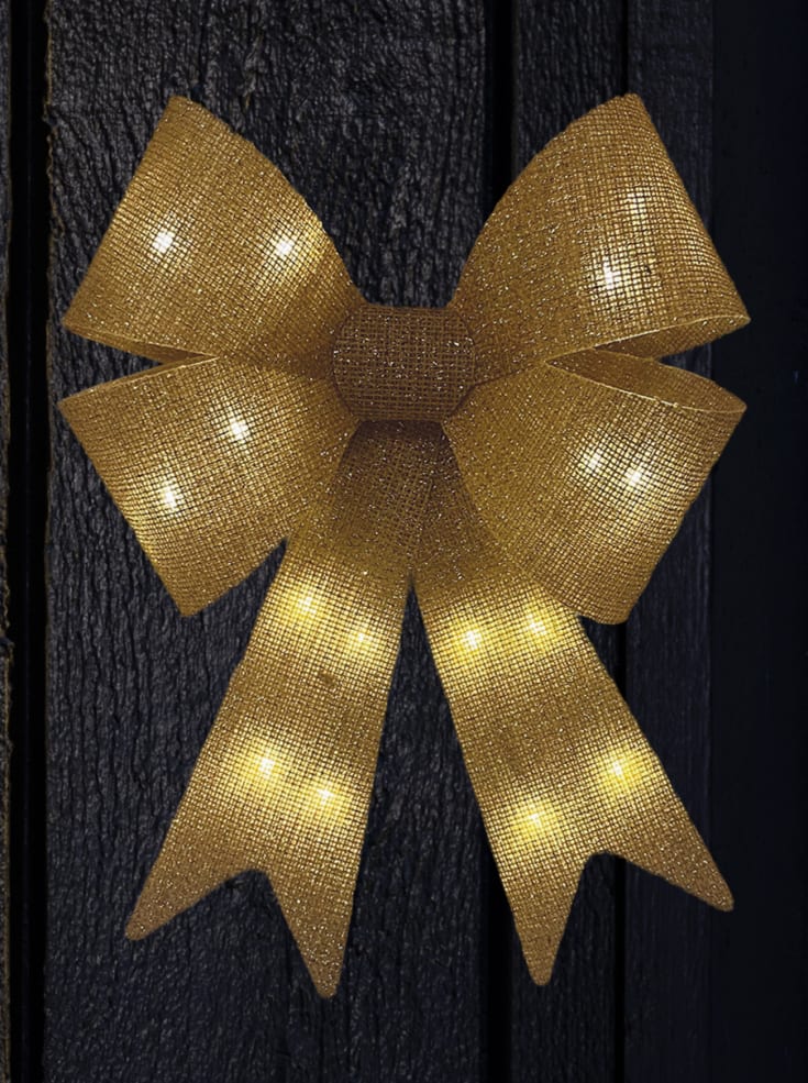 Veli Line sløjfe, batteri, 16 LED, guld