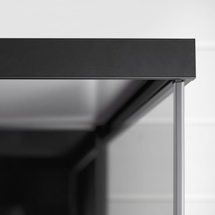 Novellini Glax 2 2.0 2P dusjkabinett hydro plus, venstre, 140x90 cm, sort/klart glass