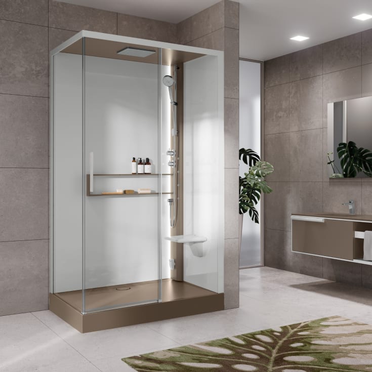 Novellini Glax 2 2.0 2P dusjkabinett hydro, høyre, 120x90 cm, corda/klarglass