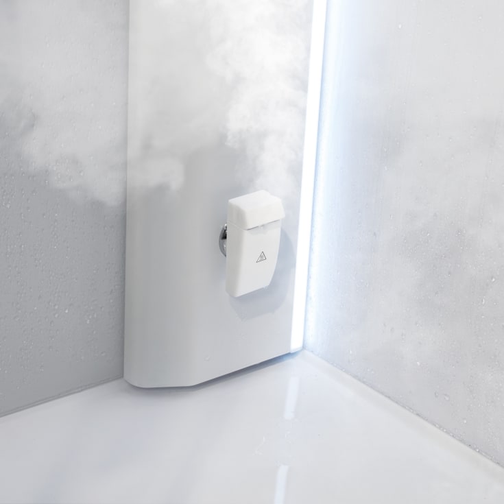 Novellini Glax 1 2.0 2P steamkabinett, høyre, 120x80 cm, hvit/klarglass