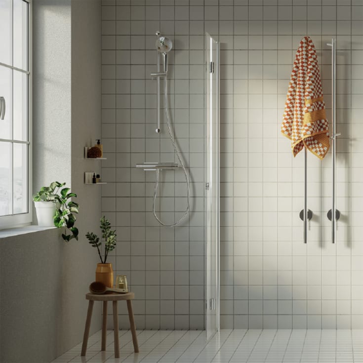 Svedbergs Spika dusjsett med termostatbatteri, krom