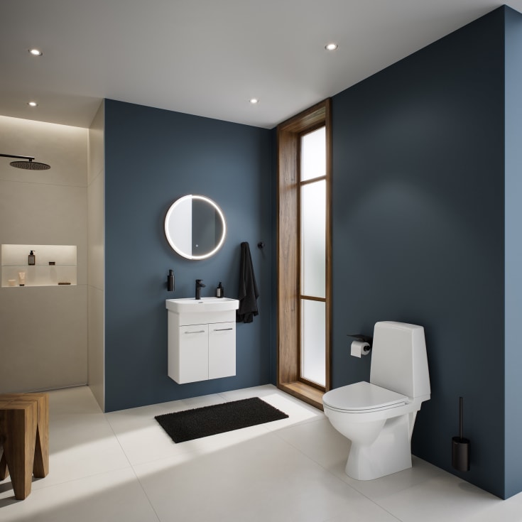 Laufen Kompas N toilet u/ skyllekant, P-lås, lim
