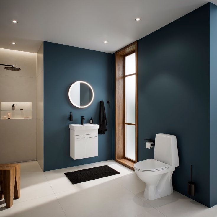 Laufen Kompas N toilet u/ skyllekant, S-lås, skrue, LCC Active