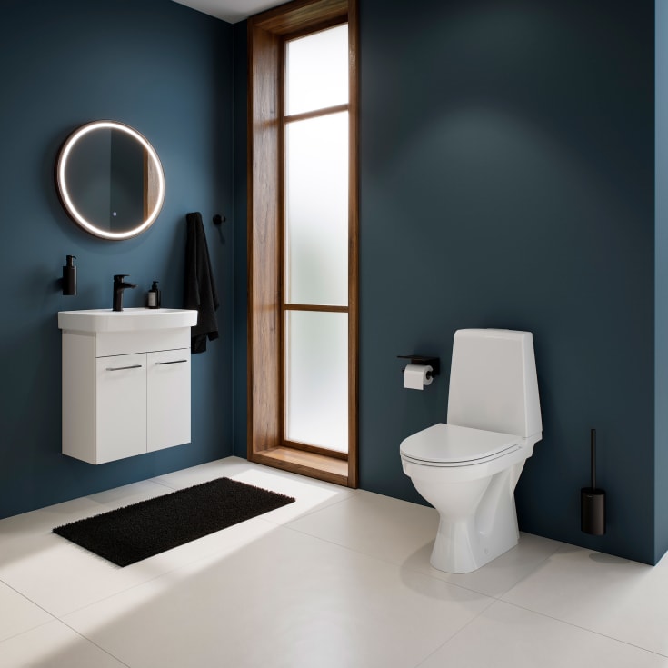 Laufen Kompas N toilet u/ skyllekant, S-lås, skrue, LCC Active