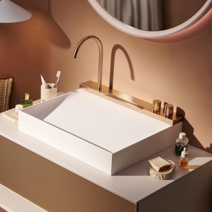 Hansgrohe Avalegra Aquaunit håndvask med armatur, 58x47,5 cm, børstet bronze