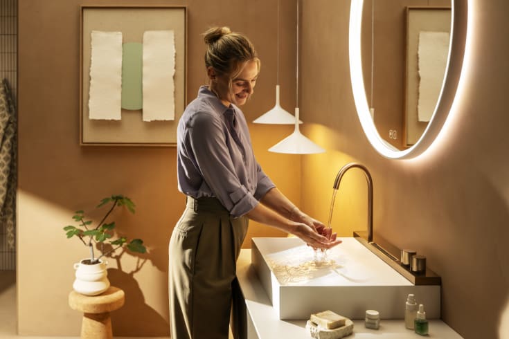 Hansgrohe Avalegra Aquaunit servant med armatur, 58x47,5 cm, børstet bronse