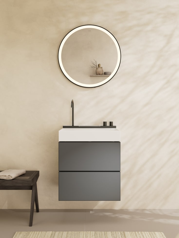 Hansgrohe Avalegra Aquaunit tvättställ med blandare, 58x47,5 cm, borstad svart krom