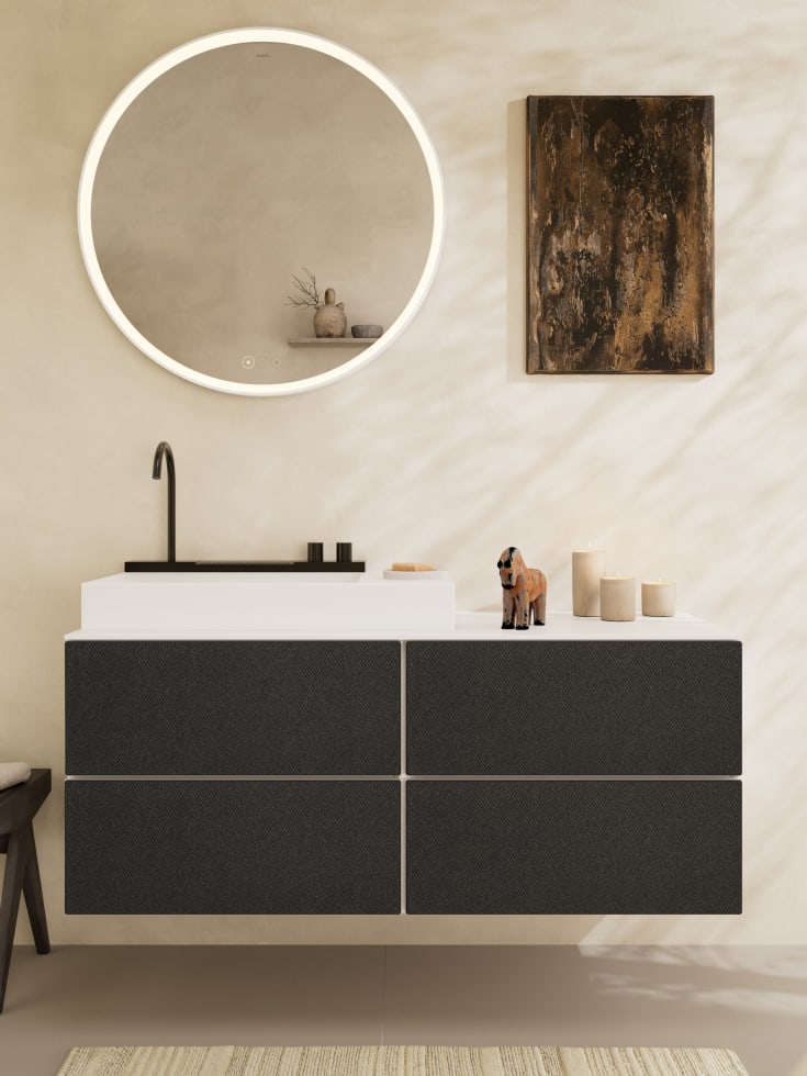 Hansgrohe Avalegra Aquaunit servant med armatur, 58x47,5 cm, børstet sort krom
