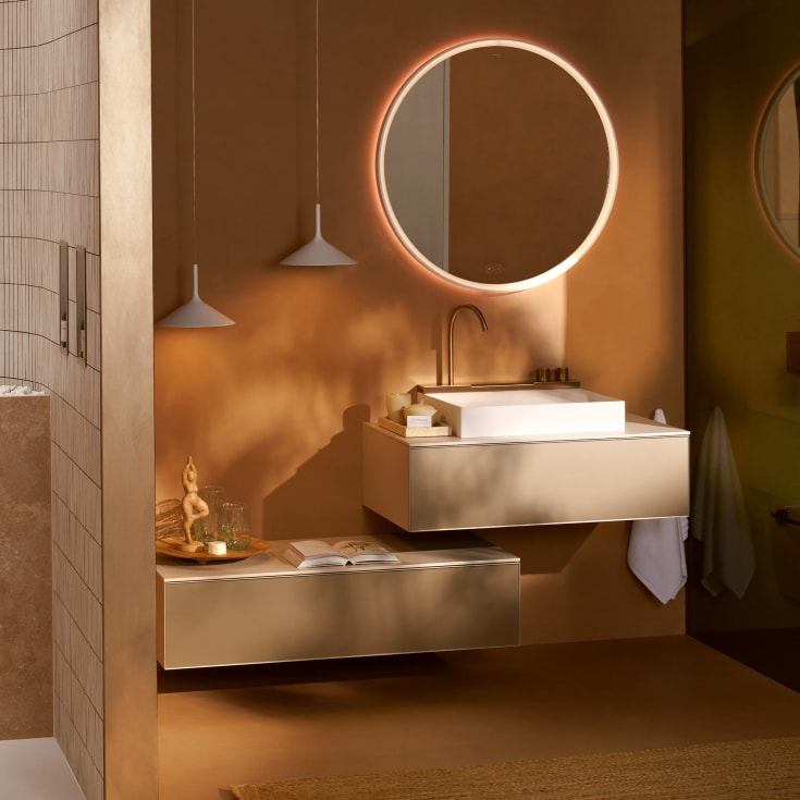 Hansgrohe Avalegra Aquaunit servant med armatur, 58x47,5 cm, gull