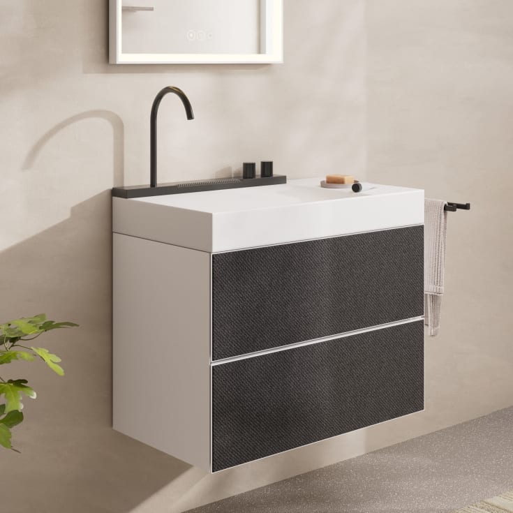 Hansgrohe Avalegra Aquaunit håndvask med armatur, 78x47,5 cm, børstet sort krom