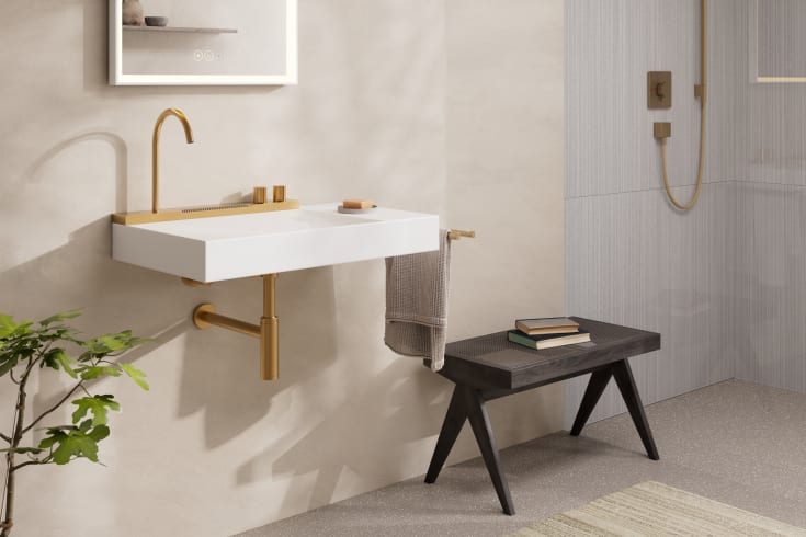 Hansgrohe Avalegra Aquaunit servant med armatur, 78x47,5 cm, børstet bronse