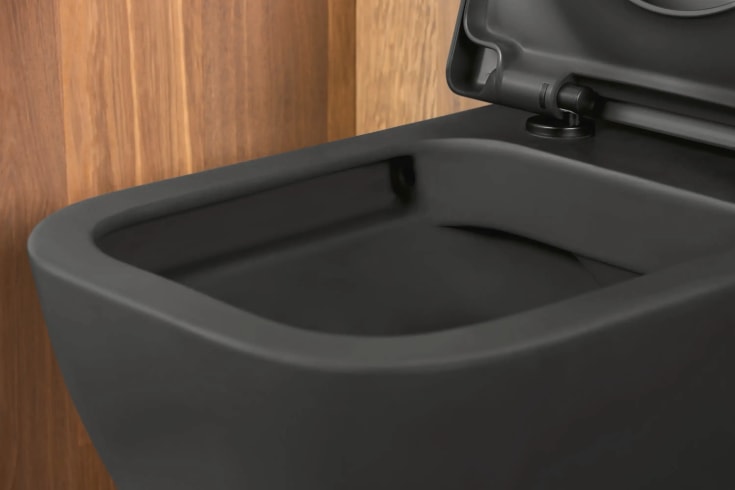 Duravit Happy D.2 vegghengt toalett, uten skyllekant, antibakteriell, matt antrasitt
