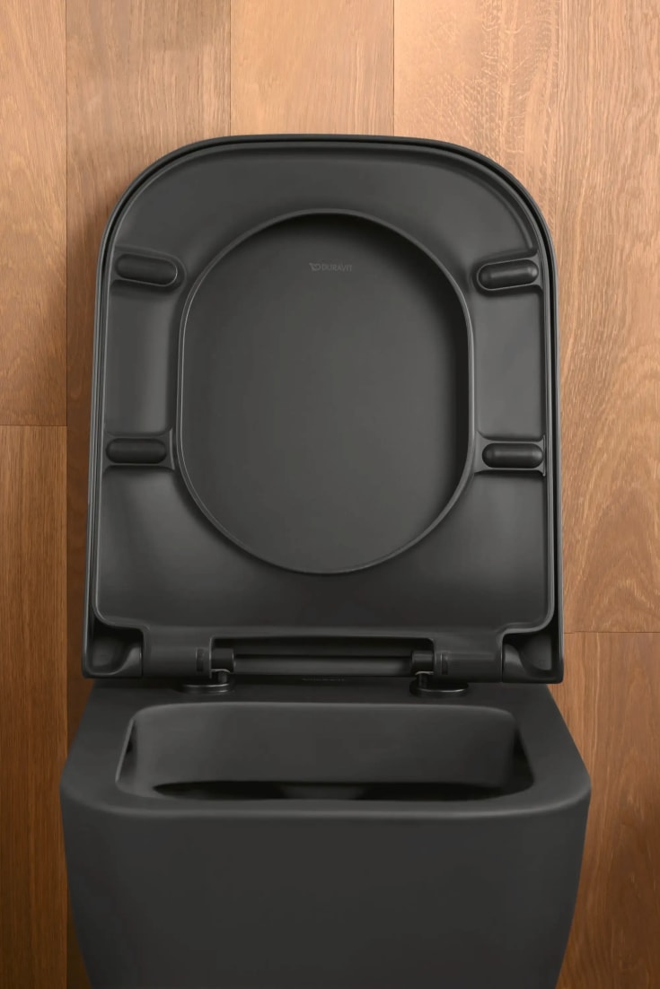 Duravit Happy D.2 vegghengt toalett, uten skyllekant, antibakteriell, matt antrasitt