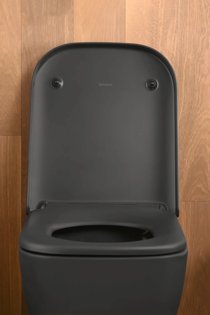 Duravit Happy D.2 vegghengt toalett, uten skyllekant, antibakteriell, matt antrasitt
