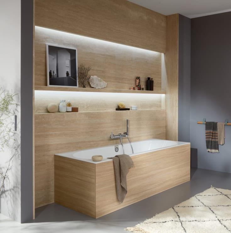 Villeroy & Boch Oberon 2.0 badekar for innbygging, Quaryl, 180x80 cm, hvit