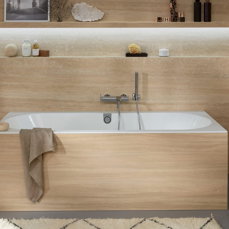 Villeroy & Boch Oberon 2.0 badekar for innbygging, Quaryl, 180x80 cm, hvit