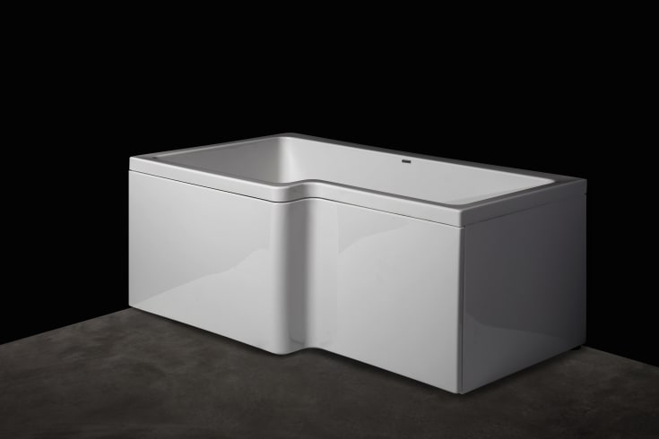 Svedbergs Torne dusjbadekar, 150x70/85 cm, venstre, hvit