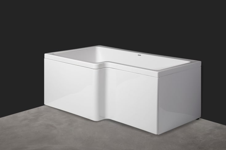 Svedbergs Torne dusjbadekar, 150x70/85 cm, venstre, hvit