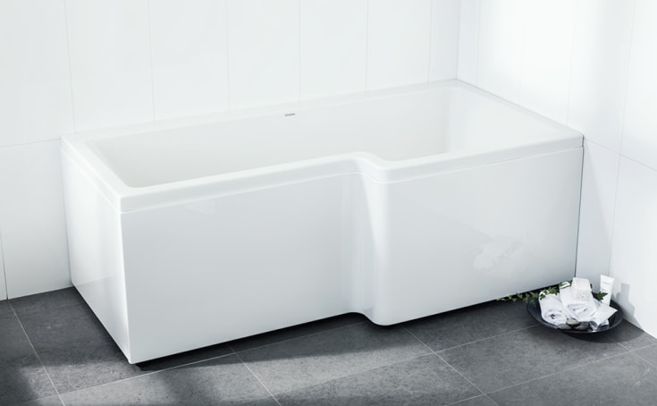 Svedbergs Z160 badkar 160x85 cm, höger, vit