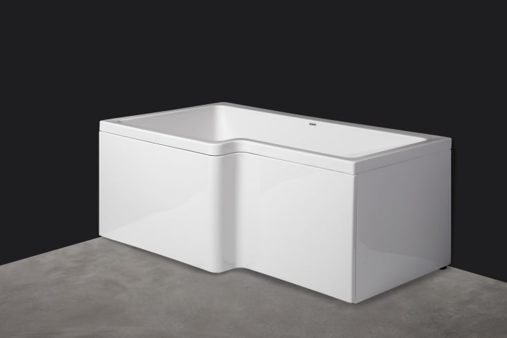 Svedbergs Z150 badekar, 150x85cm, venstre, hvid