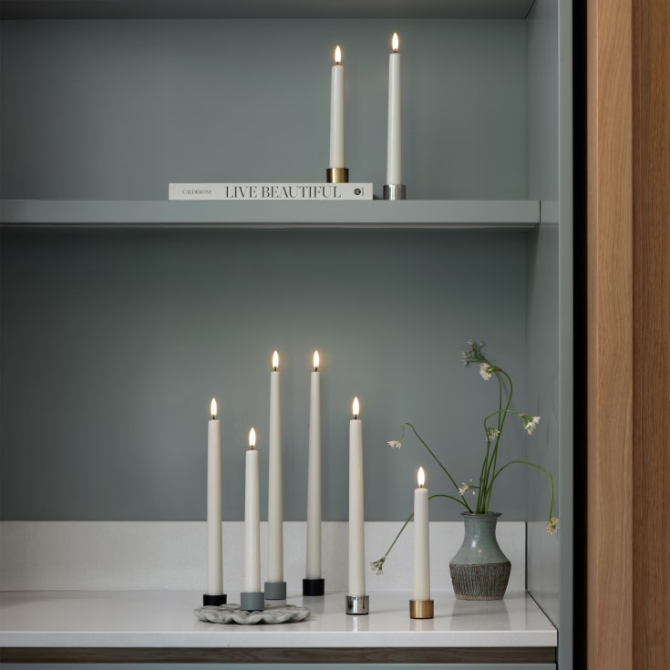 Uyuni lysestake til LED kronelys, messing