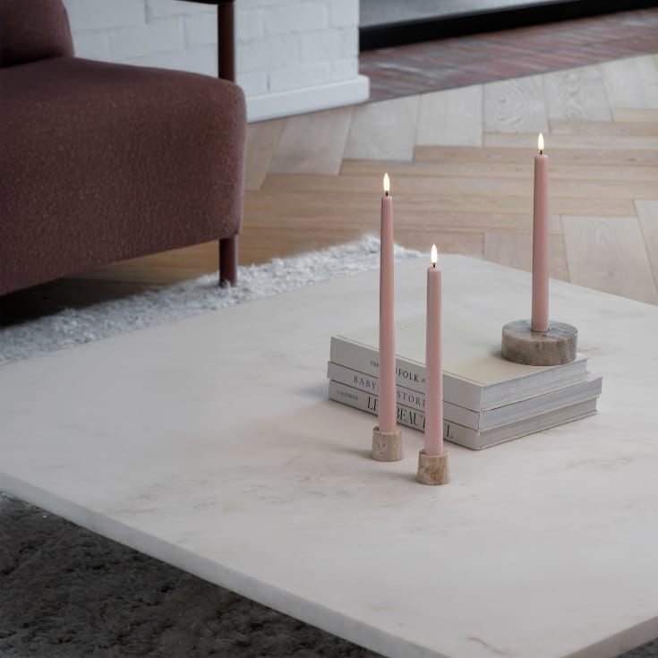 Uyuni ljusstake för LED kroneljus, beige marmor