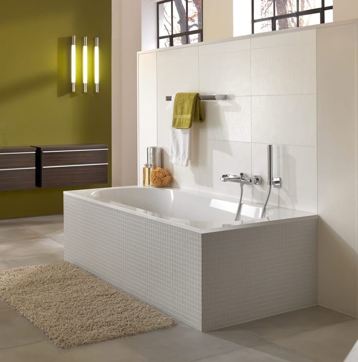 Villeroy & Boch Oberon badekar for innbygging, Quaryl, 170x75 cm, hvit