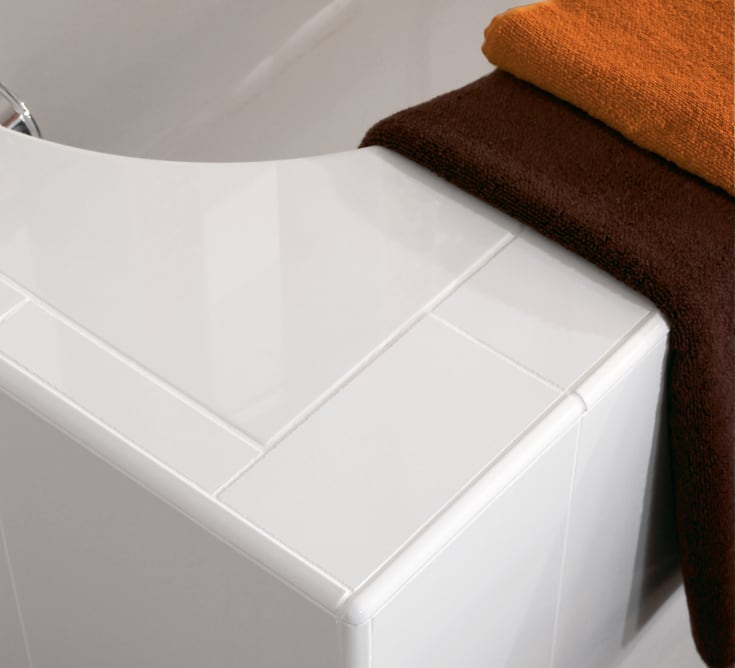 Villeroy & Boch Oberon badekar for innbygging, Quaryl, 180x80 cm, hvit