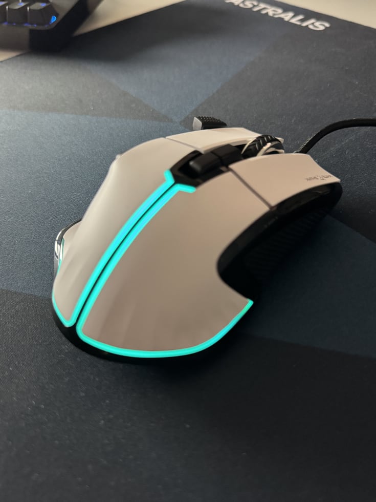 White Shark Marrok gaming mus, hvid
