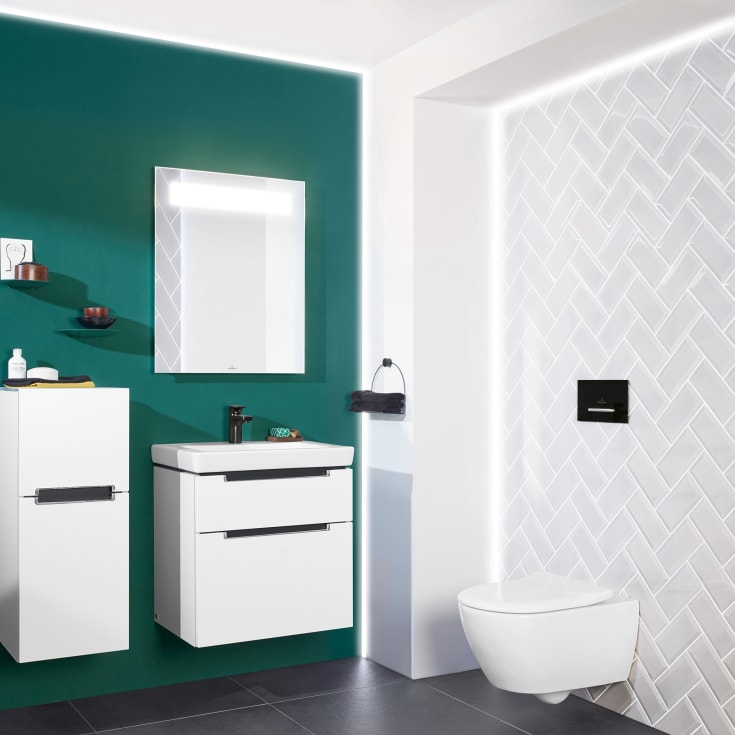 Villeroy & Boch ViConnect 300S betjeningsplate, dobbel spyling, sort matt