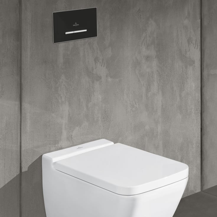 Villeroy & Boch ViConnect 300S betjeningsplate, dobbel spyling, sort matt