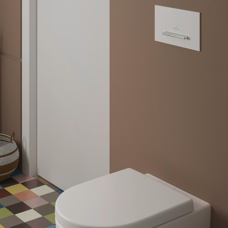 Villeroy & Boch ViConnect E300 betjeningsplade, hvid/krom