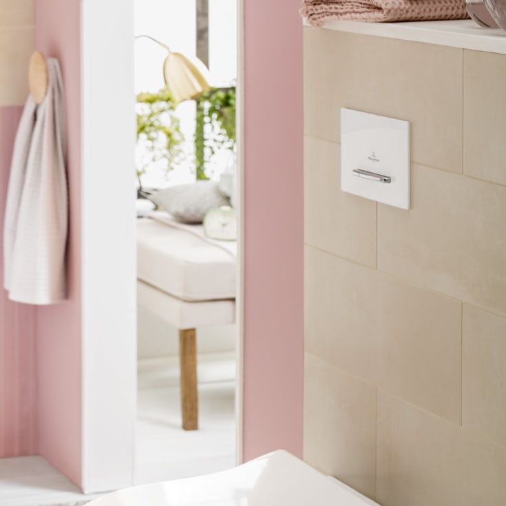 Villeroy & Boch ViConnect 300S betjeningsplate, dobbel spyling, hvit