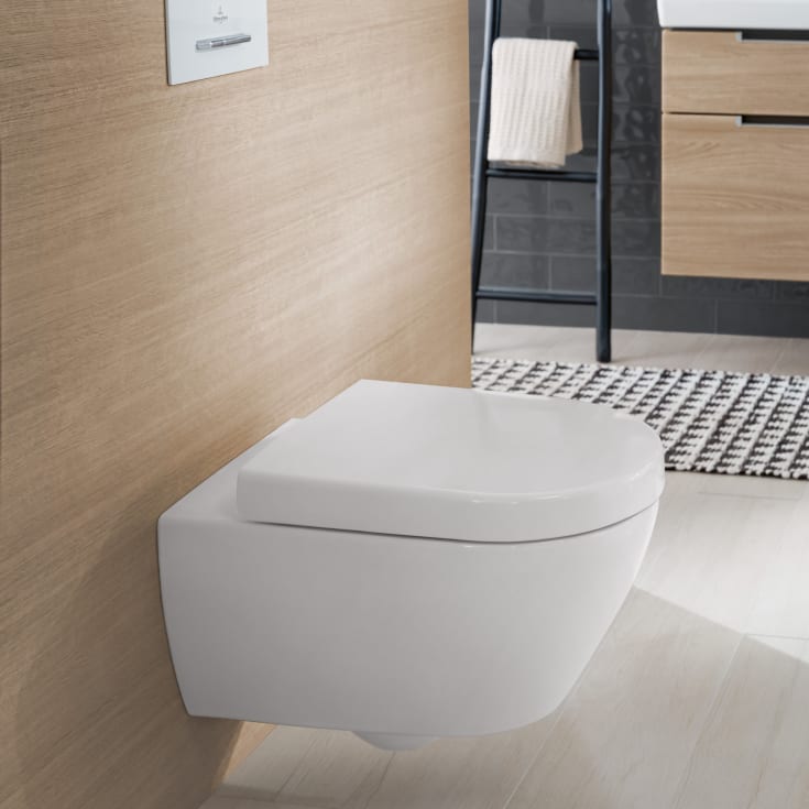 Villeroy & Boch Subway 2.0 vegghengt toalett, uten skyllekant, 37x56 cm, hvit