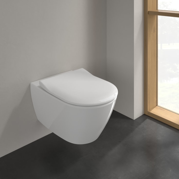 Villeroy & Boch Subway 2.0 toalettpakke, med sete, uten skyllekant, hvit