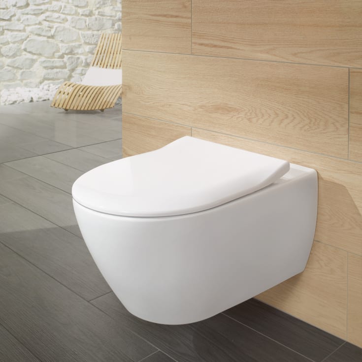 Villeroy & Boch Subway 2.0 toalettpakke, uten skyllekant, CeramicPlus, hvit