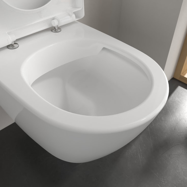 Villeroy & Boch Subway 2.0 vegghengt toalett, u/skyllekant, CeramicPlus, 37x56 cm, hvit
