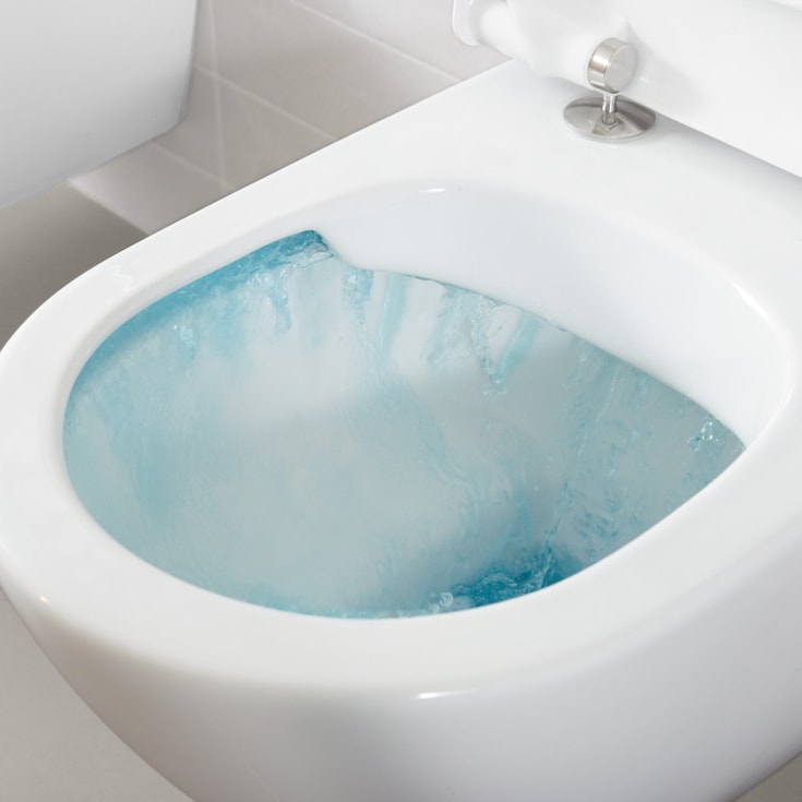 Villeroy & Boch Subway 2.0 vegghengt toalett, u/skyllekant, CeramicPlus, 37x56 cm, hvit