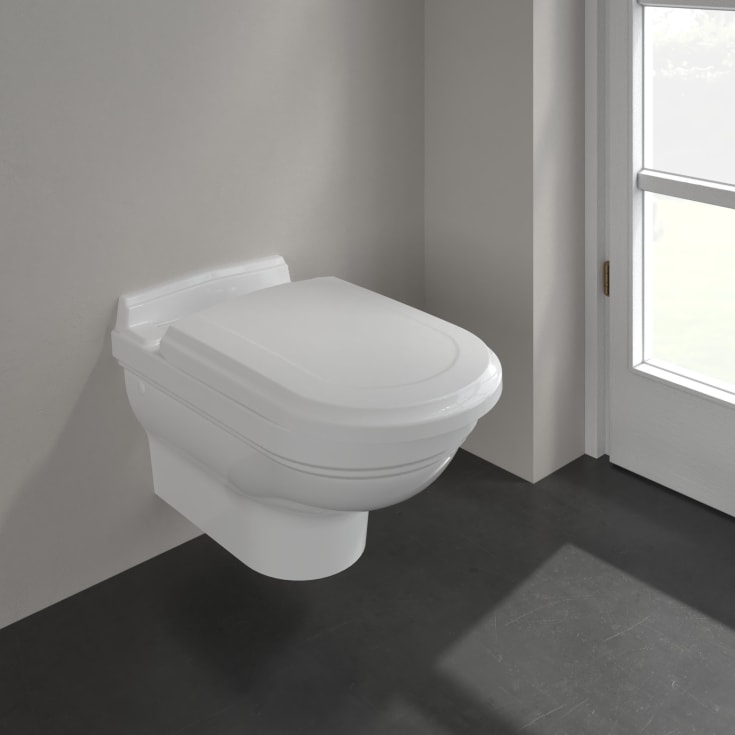 Villeroy & Boch Hommage vegghengt toalett, CeramicPlus, 37x60 cm, hvit