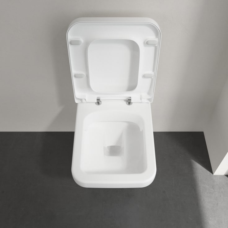 Villeroy & Boch Architectura toalettpakke, med sete, uten skyllekant, 37x53 cm, hvit