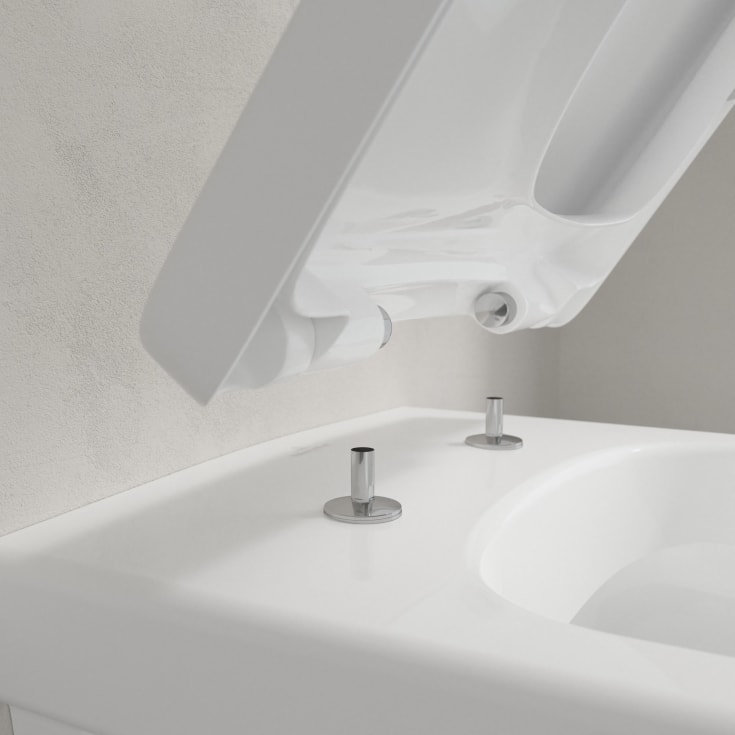 Villeroy & Boch Architectura toalettpakke, med sete, uten skyllekant, 37x53 cm, hvit